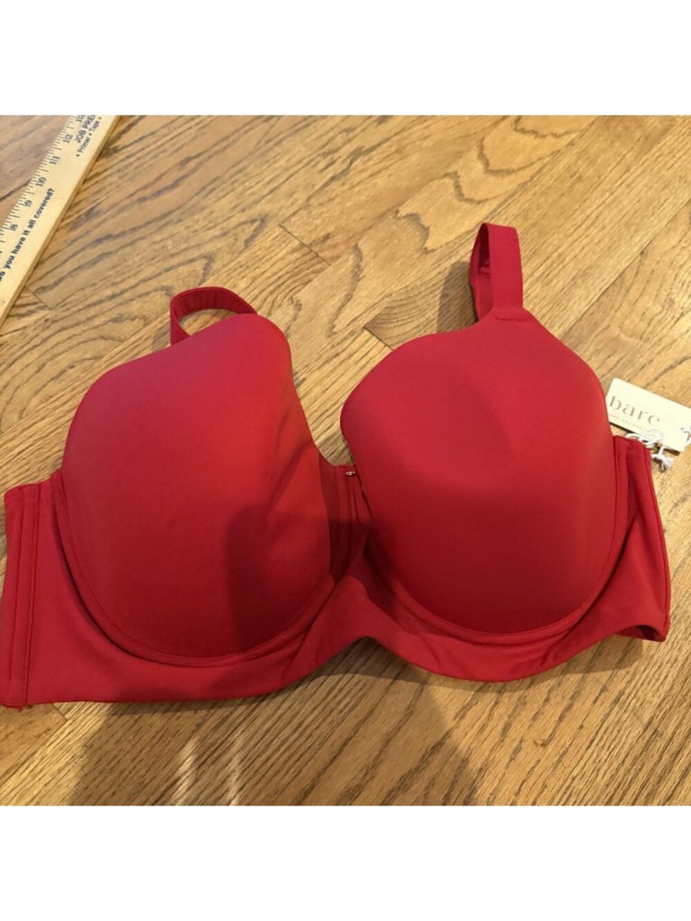 Bare Necessities Red Underwire T shirt Bra 36H Molded Full Coverage NWT